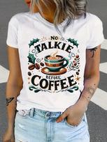 No Talkie Before Coffee Graphic T-shirt S