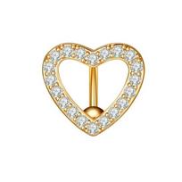 Rhinestone Navel Barbell Jewelry Sparkling Navel Ring Gift Heart Belly Button Ring  Party auksas
