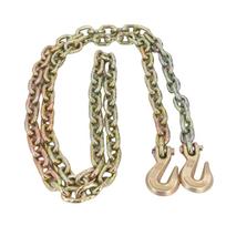 G70 Towing Chain with Double Grab Hooks 3/8 Inch Transport Chain for Construction Site 6600LBS Working Load 3 Meter 10FT G70 manganese steel