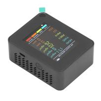 Air Quality Monitor Portable LCD Backlight Screen CO2 TVOC HCHO PM2.5 PM10 Detector with Alarm Black ABS