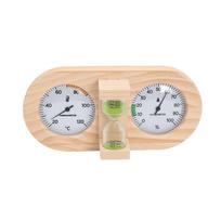 2-in-1 Sauna Thermometer and Hygrometer with 15-Minute Sand Timer for Traditional Sauna Room pine, glass