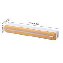 Plastic Wrap Dispenser with Slide Cutter ABS Reusable Saran Wrap Holder Dustproof Space-Saving for Home Restaurant Food Package geltona