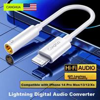CangHua Lightning to 3.5mm Headphone Adapter Converter Compatible with IPhone 14/13 Pro/12 Pro Max/11/XR, Audio Adapter for Phones