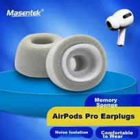 Masentek Ear Tips for AirPods Pro 1/2, Bluetooth 3/3rd Generation, Soft Memory Foam Replacement Earbuds, Large Size