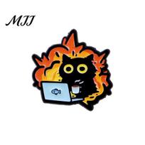 Cat Brooch Decorative Enamel Cartoon Black Shape Zinc Alloy Versatile Lapel Pin Sweater Dress Suit Badge Accessory Lover Gift A