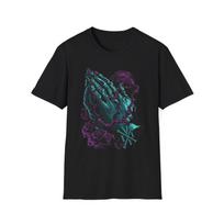 Vibrant Gothic Prayer T-Shirt, Unisex Softstyle Tee, Casual Wear, Gift L