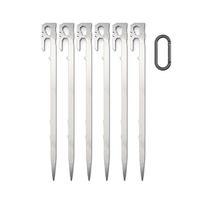 6Pcs/set Stainless Steel Camping Tent Stakes Wind-Resistant Garden Ground Nail  Outdoor Travel 6Pcs