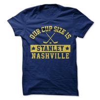 Our Cup Size is Stanley - Nashville T-Shirt Design - Navy Shirt with Gold Print XL