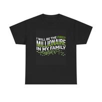 First Millionaire Graphic T Shirt Funny Crypto Bitcoin Unisex Heavy Cotton Tee S
