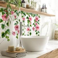 Fresh Floral Pattern Sink Area Background Wall Sticker Bathroom Wall Decoration Self-Adhesive Removable Waterproof Sticker A4