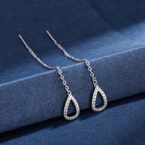 1Pair Drop Ear Line Long Hanging Earrings For Women Rhinestones Piercing Threader Earing Ear Accessories Jewelry sidabras