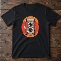 Retro Twin-Lens Camera T-Shirt | Vintage Camera Graphic Tee 2XL