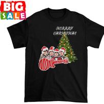 New The Monkees Shirt Christmas Tree Family Black uinex D1034 M