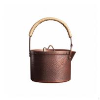 Handmade Copper Tea Kettle Hammered Artisanal Teapot with Lid for Collectors,