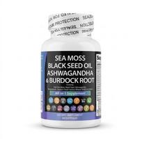 Clean Nutraceuticals Sea Moss, Black Seed Oil & Ashwagandha Capsules 1PACK