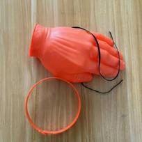 Funny Palm Shaped Sun Hat UV Protection Adjustable Hand Shaped Visor Giant Hand Detachable Hand Palm Visor Headband Pool Party raudona
