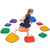 Balance Stepping Stones for Kids, 11-Piece Non-Slip Stackable River Stones, Obstacle Courses for Balance and Motor Skill 37 x 37 x 19 cm