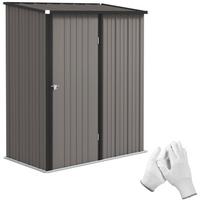 5,3 x 3,1 pėd. gofruoto plieno sodo namelis - šviesiai pilkas 161.5 x 94.5 x 196 cm šviesiai pilka spalva