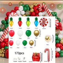 A 173pcs Christmas balloon garland arch set, suitable for weddings, birthdays, New Year, Christmas parties and other decorations Other