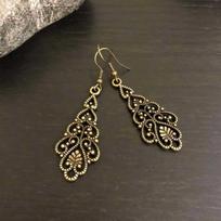 Bohemia Hollowed-out Embossed Filigree Waterdrop Tassel Dangle Earrings for Women Retro Ethnic Vacation Jewelry Accessory brown