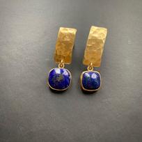 Boho Lapis Lazuli Square Shape Drop Dangle Earrings Retro Golden Women's Jewelry