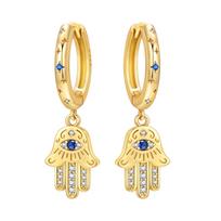 PANPOKI 925 Silver Golden Religious Symbol Drop Earrings Women Earrings Charm Fashion Versatile Party Jewelry Gifts