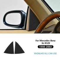 Carbon Fiber Style A-Pillar Trim Sticker for Mercedes Benz SL R129 1990-2002 Interior Panel Cover Black LHD RHD juoda
