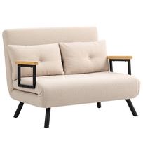 Sofa-lova 2 vietų sofa, aksominė sofa, miego funkcija, įsk.. 2 pagalvės, aksomo išvaizda, natūrali + smėlio spalvos + juoda 102 x 73 x 81 cm smėlis