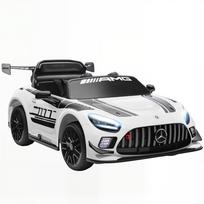 Mercedes elektrinis automobilis, vaikiškas pasivažinėjimo automobilis, 12V baterija, LED žibintai, muzikos funkcija, signalas, 3-8 metai, baltas 115 x 66 x 44 cm balta