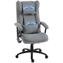 Ergonomic Massage Office Chair with 4 Kneading Points, Executive Chair with High Butterfly Backrest, Wide Seat, Grey 76 x 70.5 x 122 cm