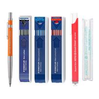 XENO Mechaninis pieštukas „Promate“ su švino laikikliu, 2,0 mm, su „Staedtler Mars“ anglies pluošto švinu, 12 x 2 mm rinkinys