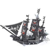 714 vnt. Didelis piratų laivas Valtis Vaiduoklis Skeletas Drakonas Burlaivis Burlaivis Barracuda įlanka Statybiniai blokeliai Vaikams Dovana