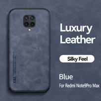 Skirta Xiaomi Redmi Note 9S 9 Pro Max dėklas, prabangus automobilinis magnetinis laikiklis, telefono dėklas, skirta Redmi Note 9 8 Pro, silikoninis odinis galinis dangtelis For Redmi Note 9 mėlyna