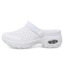 Summer Korean Version Mesh Foot Oversized Slippers Rocking Mom Half Support Sandals Double Sided Wear 42EU/CN43 balta