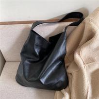 Lazy Large-capacity Tote Bag, Women's Fashionable Commuting Soft Leather Bucket Bag, College Student Crossbody Single-shoulder Bag juoda
