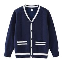 Children's Knitted Cardigan School Uniforms for Boys and Girls 110cm black