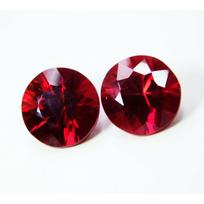 Natural Red Ruby CERTIFIED Round Diamond Cut Gemstone Pair 10 Ct Loose Gemstone 11 mm approx raudona