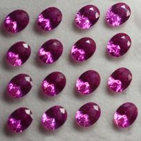 24 Pcs Natural CERTIFIED Untreated Oval Cut Ruby Pink Loose Gemstone 8x6 mm 8 mm rožinė