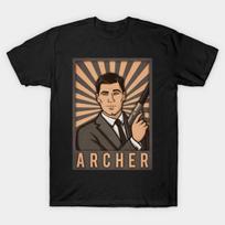 Men Black Print T-shirt Archer No-Cut Transfer Paper Print Cotton Tshirt S juoda