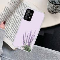 Paprastas levandų violetinės gėlės telefono dėklas, skirtas Samsung Galaxy A17 A16 A15 A14 A13 A57 A56 A55 A54 A53 A37 A36 A35 A34 A33 A26 A25 Samsung A13 gray