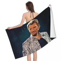 Johnny Hallyday Motociklo Paplūdimio Rankšluostis Prancūzų Roko Dainininkas Super Minkštas Mikropluošto Vonios Rankšluosčiai W40*H60(CM)
