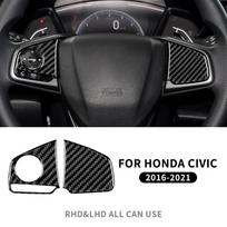 Carbon Fiber Style Interior Sticker for Honda Civic X 10th Gen 2016 2017 2018 2019 2020 2021 Interior Panel Type1 Black juoda