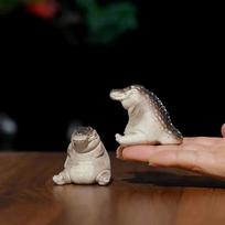 Kūdikių krokodilo statulos papuošalai, sodo kiemo gyvūnas Kūdikio krokodilo statulos mini dervos dekoratyviniai sodo papuošalai Baby crocodile