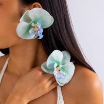 Simulated Flower Butterfly Orchid Earrings Exaggerated Flower Drop Earrings Flower Earrings  Gift Style 4
