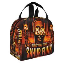 Italian Brainrot TUNG TUNG TUNG SAHUR FUNK Insulated Lunch Bag for Portable Meme Cooler Thermal Lunch Tote Office Picnic One Size