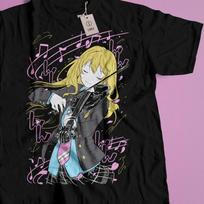 Kaori Miyazono Your Lie in April Anime Graphic T-Shirt Piano Violin Manga Romance Anime Tee Emotional Music Story Otaku Gift Unisex 3XL