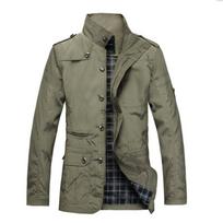 Men Spring Autumn Thin Casual Windbreaker Trench Coat Comfortable Korean Style Lightweight Outerwear Overcoat for Daily Wear Commute Outdoor S chaki