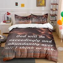 Cloudy Sky Bedding Set with Inspirational Text Bedding set (1 duvet cover, 2 pillowcases, duvet not included) 135x200cm