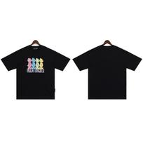 25S cross-border European and American trendy brand palm angel color cartoon bear print short-sleeved t-shirt men's and women's high street half-sleev S juoda