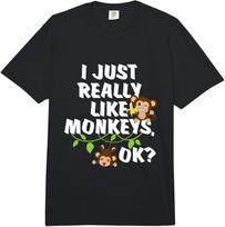 I Just Really Like Monkeys OK? Funny Monkey Gift Comfort Colors Adult Heavyweight  Unisex T-Shirt XXL
